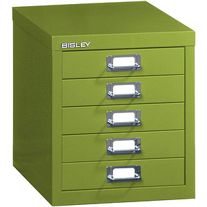 BISLEY MultiDrawer™ L125 Schubladenschrank grün mit 5 Schubladen 27,9 x 38,0 x 32,5 cm