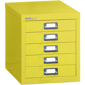 BISLEY MultiDrawer™ L125 Schubladenschrank gelb mit 5 Schubladen 27,9 x 38,0 x 32,5 cm