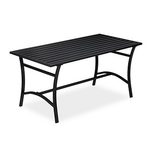 relaxdays Gartentisch schwarz rechteckig 120,0 x 60,0 x 55,5 cm