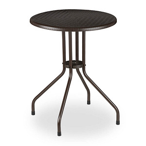 relaxdays Gartentisch braun rund 74,0 cm