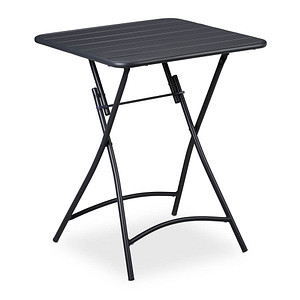 relaxdays Gartentisch anthrazit quadratisch 59,0 x 59,0 x 74,0 cm