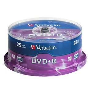 25 Verbatim DVD+R 4,7 GB