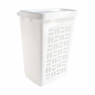 Wäschesammler/Wäschebox 60 Liter, 44 x 35 x 61cm | weiß 