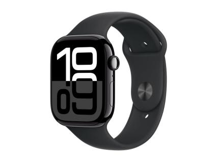 Apple Watch Series 10 46 mm Aluminium (GPS) Sportarmband S/M  schwarz, diamantschwarz