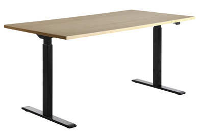 Topstar E-Table höhenverstellbarer Schreibtisch buche rechteckig T-Fuß-Gestell schwarz 180,0 x 80,0 cm