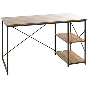 HAKU Möbel Schreibtisch schwarz, eiche rechteckig Wangen-Gestell schwarz 120,0 x 60,0 cm