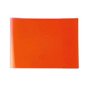HERMA Heftumschlag PLUS quer transparent rot Kunststoff DIN A5