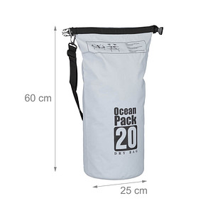 relaxdays Dry Bag Ocean Pack LKW-Plane grau 20,0 l