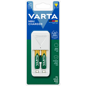 VARTA Ladegerät Mini Charger, weiß, bestückt AAA