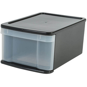 IRIS Ohyama Aufbewahrungsbox 20,0 l transparent, schwarz 26,0 x 37,0 x 17,5 cm