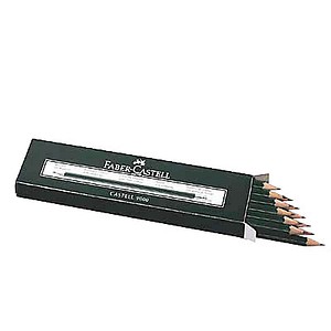 FABER-CASTELL 9000 Bleistifte HB grün mit Radierer 12 St.