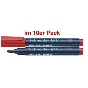 10 Schneider Maxx 133 Permanentmarker rot 1,0 - 4,0 mm