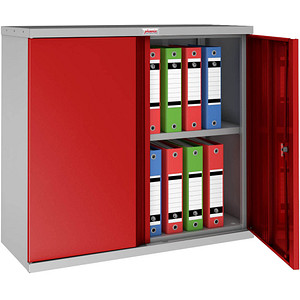 phoenix Aktenschrank SCL0891, aus Stahl, lichtgrau/rot