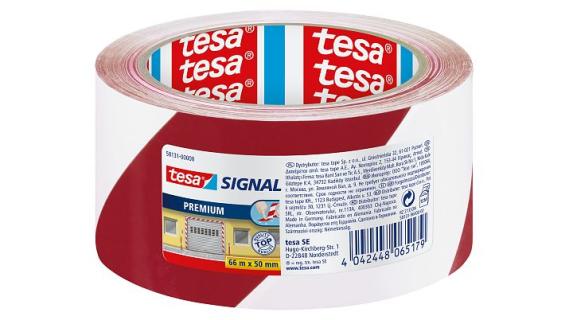 TESA Signal Markierungs- und Warnklebeband rot/weiß