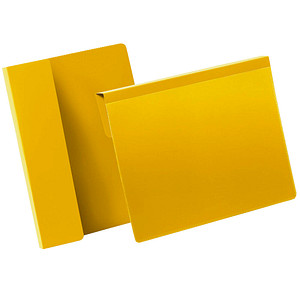 DURABLE Kennzeichnungstasche, mit Falz, DIN A5 quer, gelb aus Hartfolie, dokume