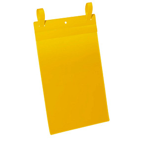 DURABLE Gitterboxtasche, mit Lasche, A4 hoch, gelb mit pfeilförmigen Laschen zu