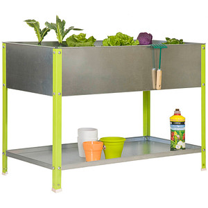 Simon Rack Pflanzkübel SIMONGARDEN URBAN TOP Metall silber, grün rechteckig 120,0 x 85,0 cm