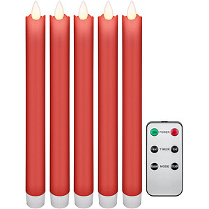 5 goobay LED-Kerzen rot