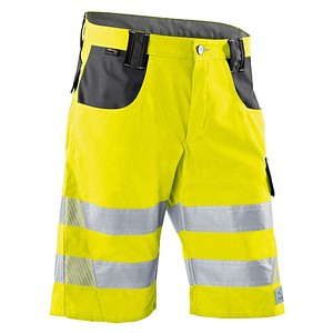 KÜBLER® unisex Warnschutzhose kurz REFLECTIQ warngelb, anthrazit Größe 44