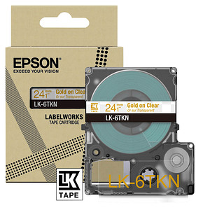 EPSON Schriftband LK LK-6TKN C53S672098, 24 mm gold auf transparent