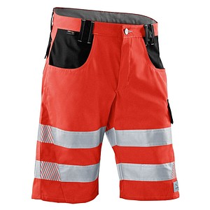 KÜBLER® unisex Warnschutzhose kurz REFLECTIQ rot, schwarz Größe 54