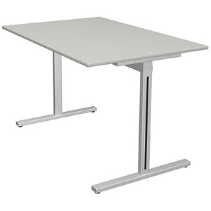 Kerkmann Form 1 Schreibtisch lichtgrau rechteckig T-Fuß-Gestell silber 120,0 x 80,0 cm