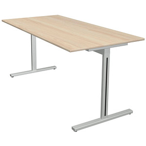 Kerkmann Form 1 Schreibtisch ahorn rechteckig T-Fuß-Gestell silber 160,0 x 80,0 cm