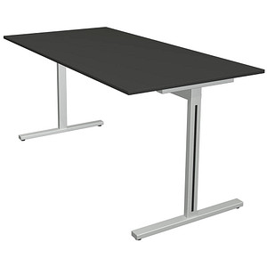 Kerkmann Form 1 Schreibtisch anthrazit rechteckig T-Fuß-Gestell silber 160,0 x 80,0 cm