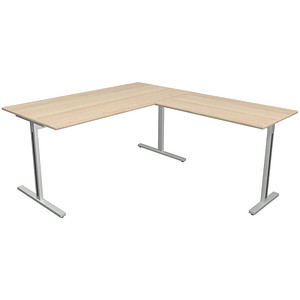 Kerkmann Form 1 Schreibtisch ahorn rechteckig T-Fuß-Gestell silber 160,0 x 80,0 cm