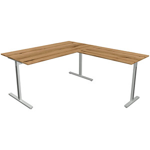 Kerkmann Form 1 Schreibtisch eiche rechteckig T-Fuß-Gestell silber 160,0 x 80,0 cm