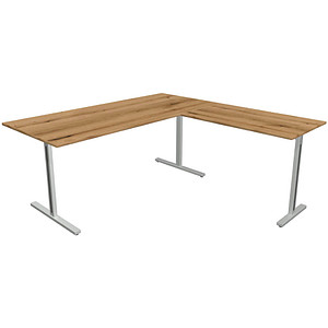 Kerkmann Form 1 Schreibtisch eiche rechteckig T-Fuß-Gestell silber 180,0 x 80,0 cm