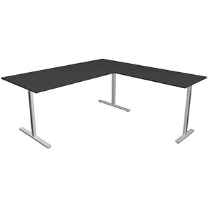 Kerkmann Form 1 Schreibtisch anthrazit rechteckig T-Fuß-Gestell silber 180,0 x 80,0 cm