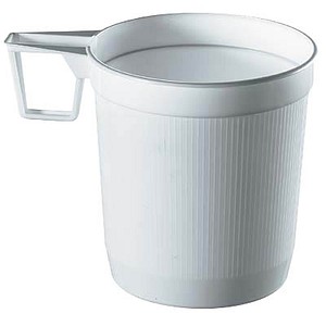 STARPAK Kunststoff-Kaffeetassen, 0,25 l, weiß, 40er