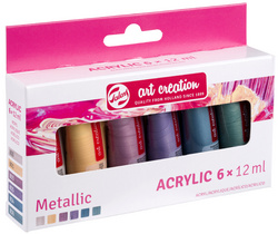 ROYAL TALENS Acrylfarbe Art Creation Metallic Set, 6 x 12 ml