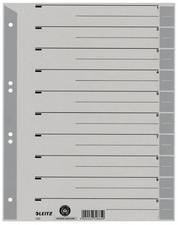 LEITZ Trennblätter, A4 Überbreite, Kraftkarton 230g/qm, gelb aus grauem Karton 
