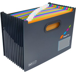 RAPESCO Fächermappe SupaFile, DIN A4, 13 Fächer, schwarz