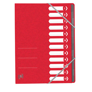 Oxford Ordnungsmappe Top File+, DIN A4, 12 Fächer, rot