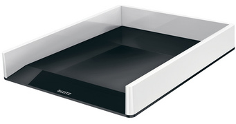 LEITZ Briefablage WOW Duo Colour, A4, Polystyrol, schwarz mit zweifarbigem WOW 