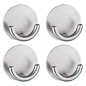 4 WENKO Garderobenhaken Rondo silber