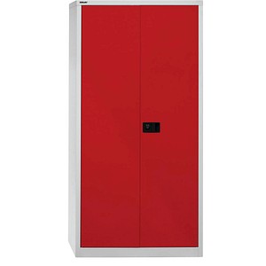 BISLEY Stahlschrank E782A04G506 lichtgrau, kardinalrot 91,4 x 40,0 x 195,0 cm