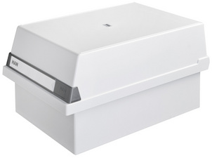 Karteikasten A6 quer f.1300 Karten lichtgrau 177x360x140mm