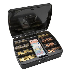 WEDO Geldkassette mit Zahlenschloss, 9 Fächer, schwarz