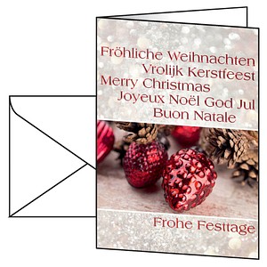 Weihnachts-Karte+Umschlag Chr. Spirit Blind-/Folienprägung Glanzkarton