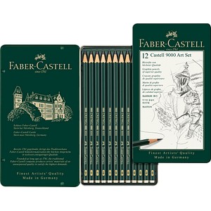 FABER-CASTELL Bleistift CASTELL 900 0, 12er Art Set (5660554)