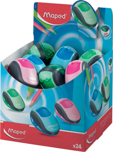 Maped Doppel-Spitzdose Clean, farbig sortiert, 24er Display