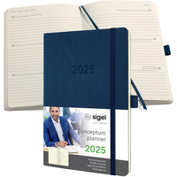 sigel Buchkalender Conceptum 2025, ca. DIN A5, blau