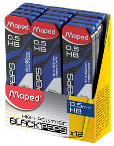Maped Druckbleistift-Mine BLACK'PEPS, 0,5 mm, 12er Display