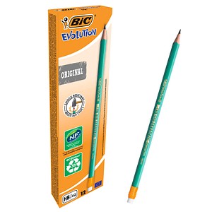 BIC ECOlutions EVOLUTION 655 Bleistifte HB grün mit Radierer 12 St.