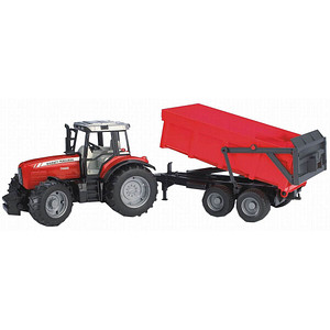 bruder Massey Ferguson 7480 mit Wannenkippanhänger 2045 Spielzeugauto