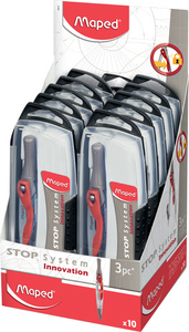 Maped Zirkelkasten Stop System, 3-teilig, rot